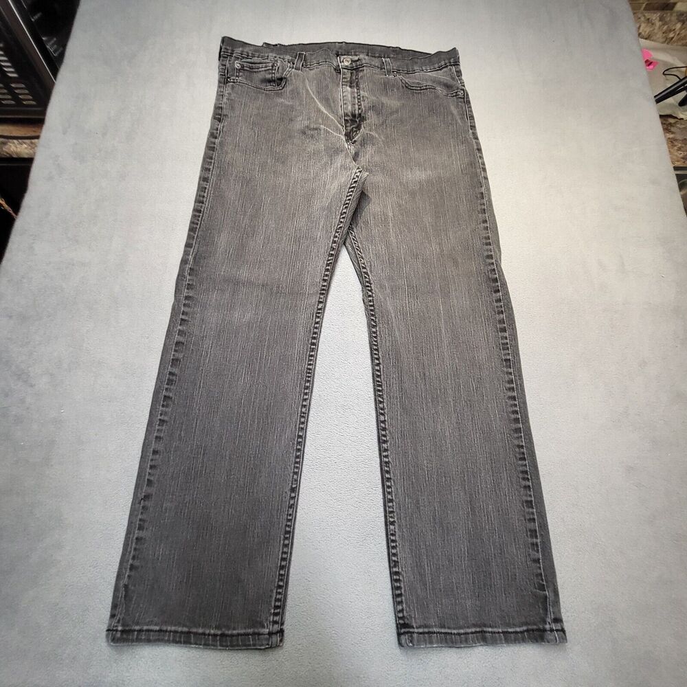 Levi's 569 Loose Fit Jeans Mens 38x29 Black Denim Straight Leg Distressed